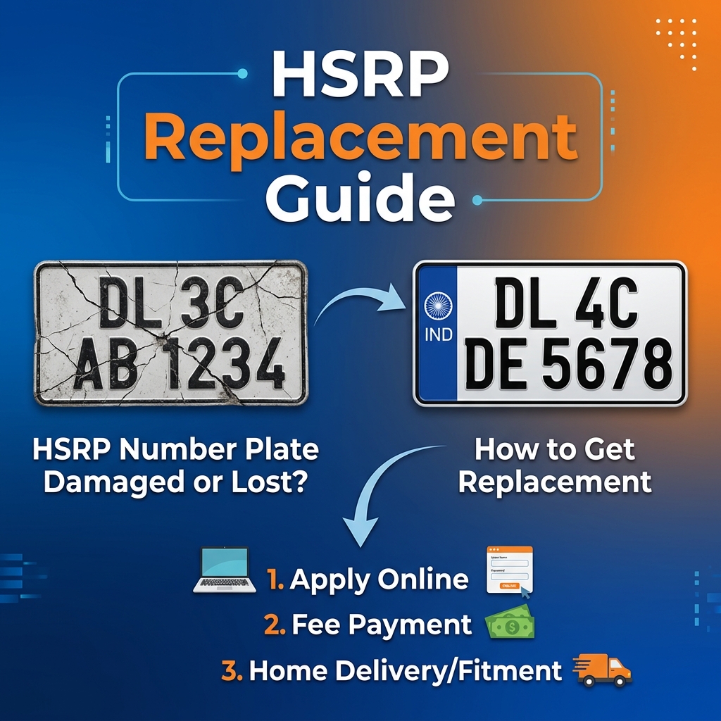 HSRP Number Plate Damaged or Lost? How to Get Replacement in 2026 — Complete Guide