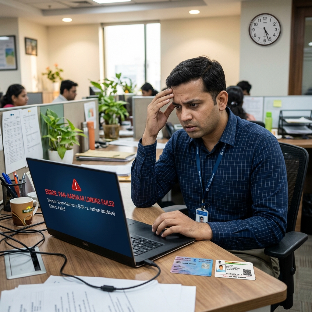 PAN-Aadhaar Link Failed? How to Fix Name Mismatch in 48 Hours Before Your Bank Freezes