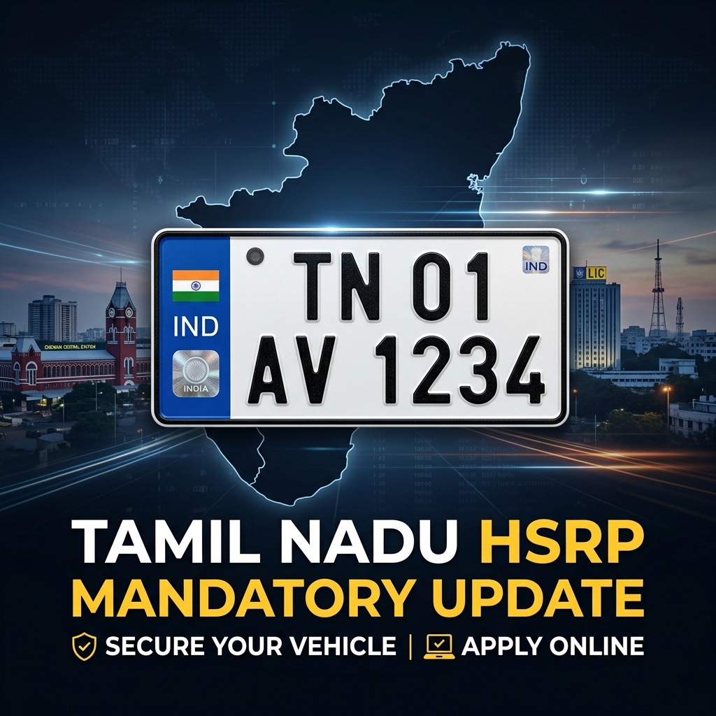 Tamil Nadu HSRP Update (2026): Instant Fine Alert! Get Your High Security Number Plate Online