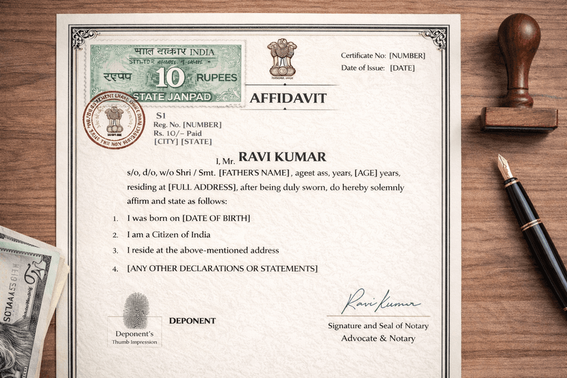 Affidavit Application Sample