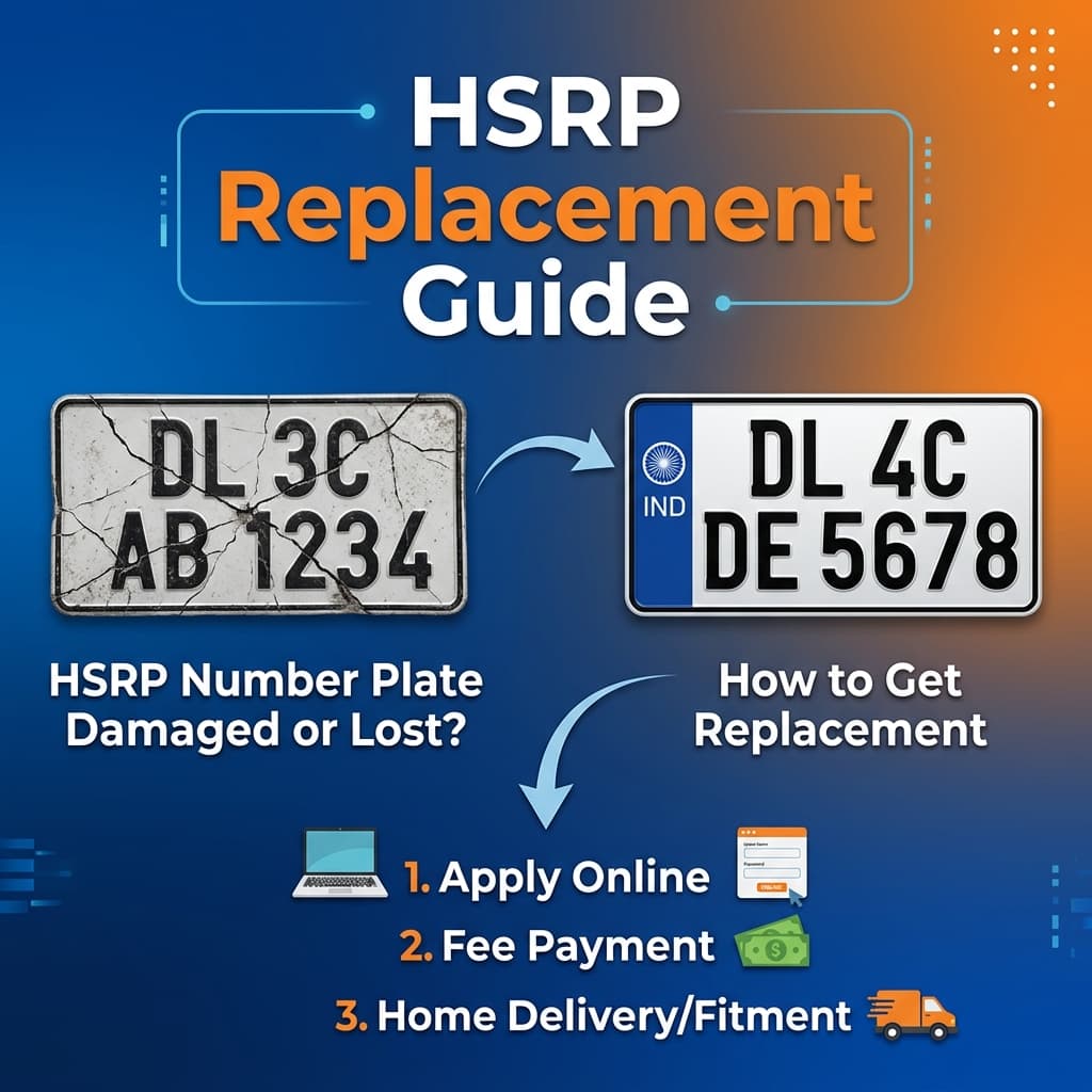 HSRP Number Plate Damaged or Lost? How to Get Replacement in 2026 — Complete Guide
