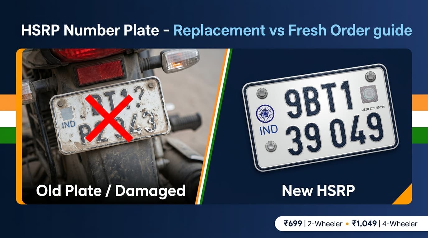HSRP Number Plate: Replacement vs Fresh Order — Which One Do You Need? (October 2026 Updated Guide)