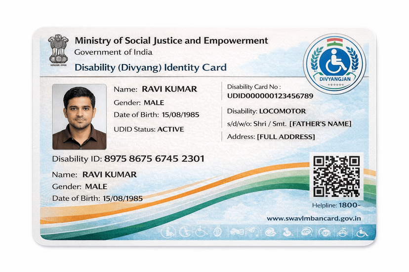 Disability Certificate Application Sample
