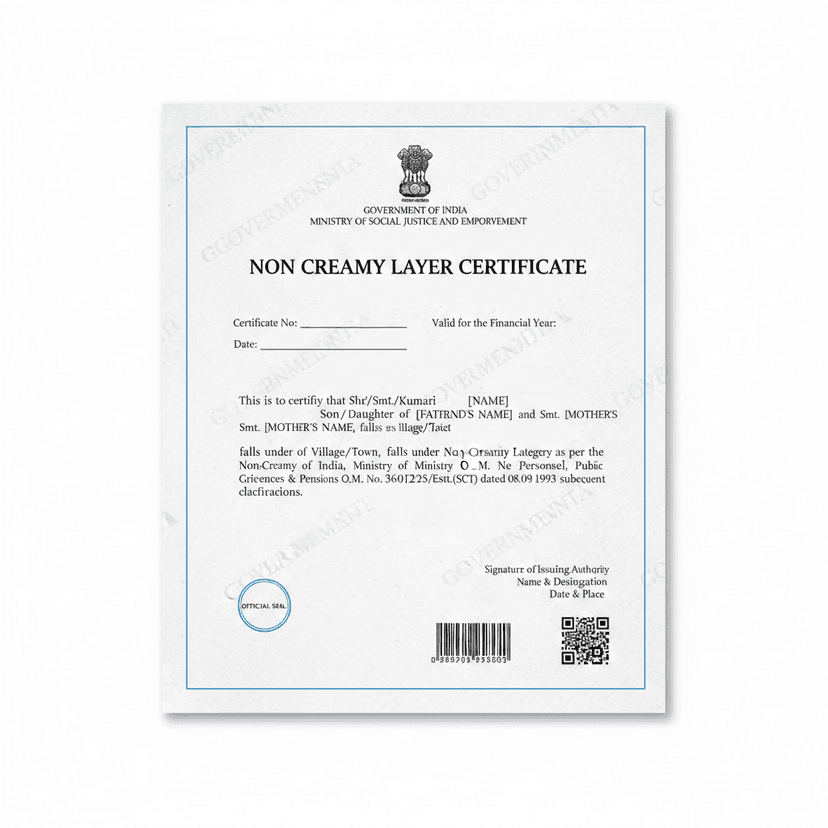 Non-Creamy Layer Application Sample