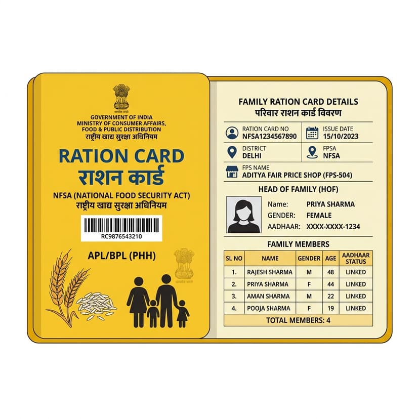 Ration Card Application Sample