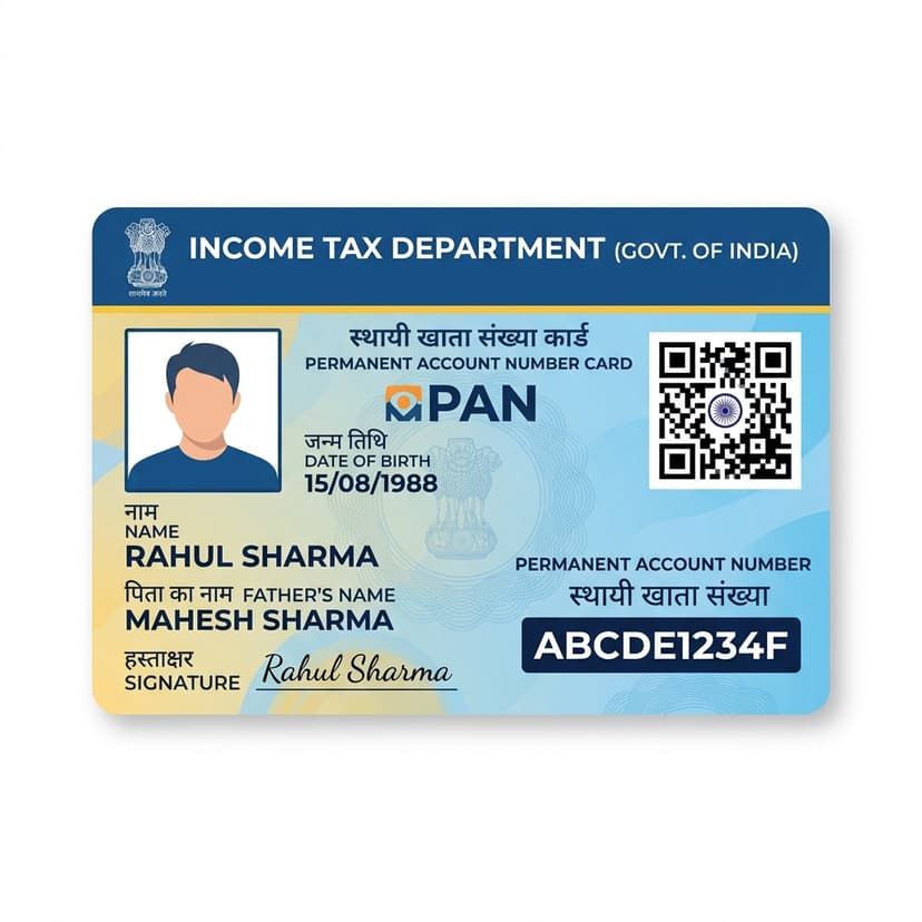 PAN Card — New Application / Correction / Reprint Sample