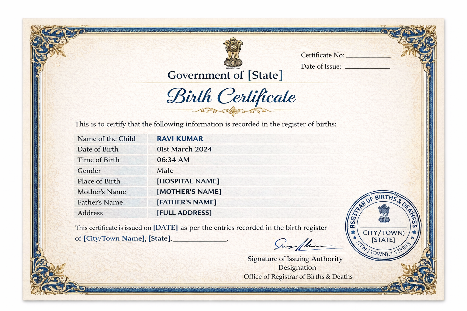 Birth Cert